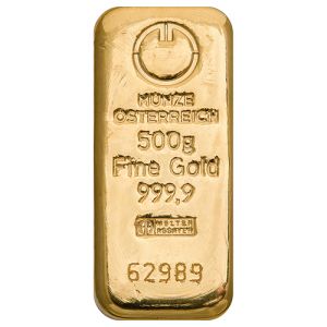 500g Goldbarren Münze Österreich