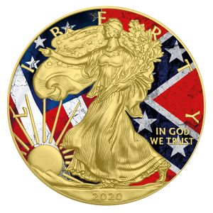 1 oz Silber Eagle 2020 – USA und Konföderierten Flagge Eagle, Art Color Collection