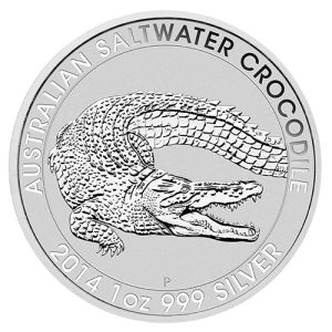 1 oz Silber Salzwasser Krokodil 2014 