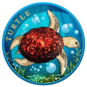 1 oz Silber Schildkröte 2022 – Hawksbill Sea Turtle