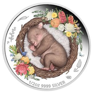 1/2 oz Silber Wombat coloriert, Serie Dreaming Down Under 2021