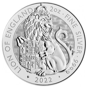 2 oz Silber Lion of England, Serie Royal Tudor Beasts 2022