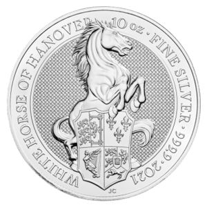 10 oz Silbermünze White Horse of Hanover, Serie Queens Beasts 2021